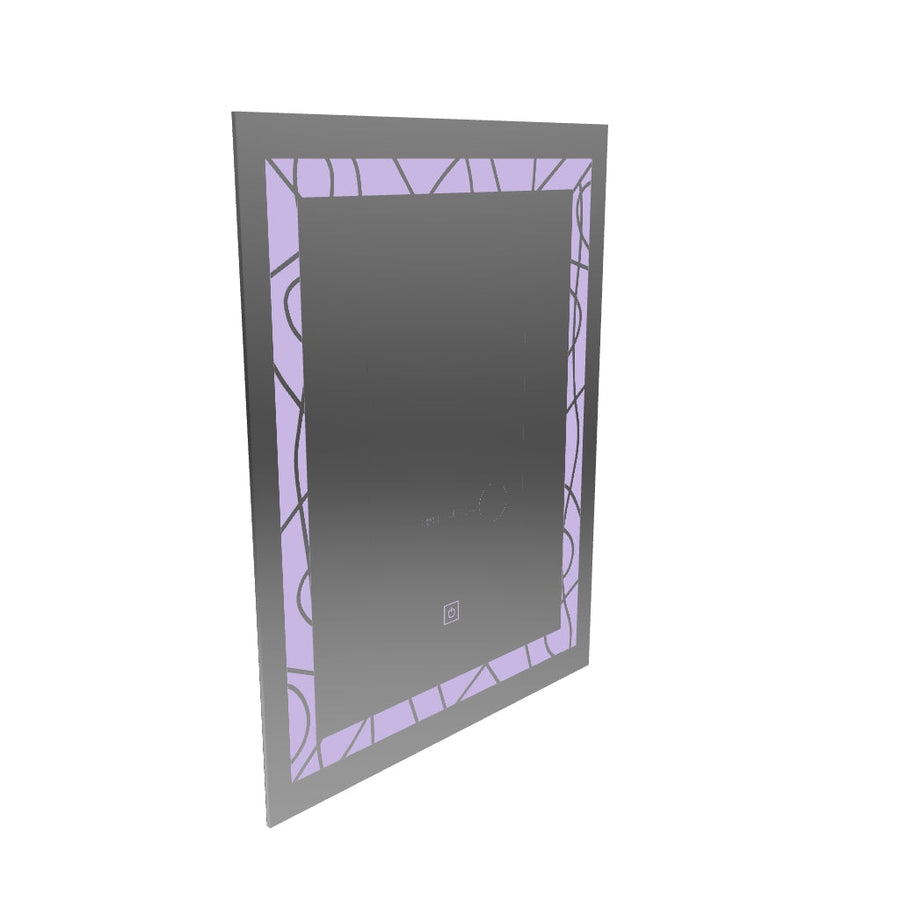 Prostokątne lustro LED, 60x80cm, rama dekoracyjna Basic Touch