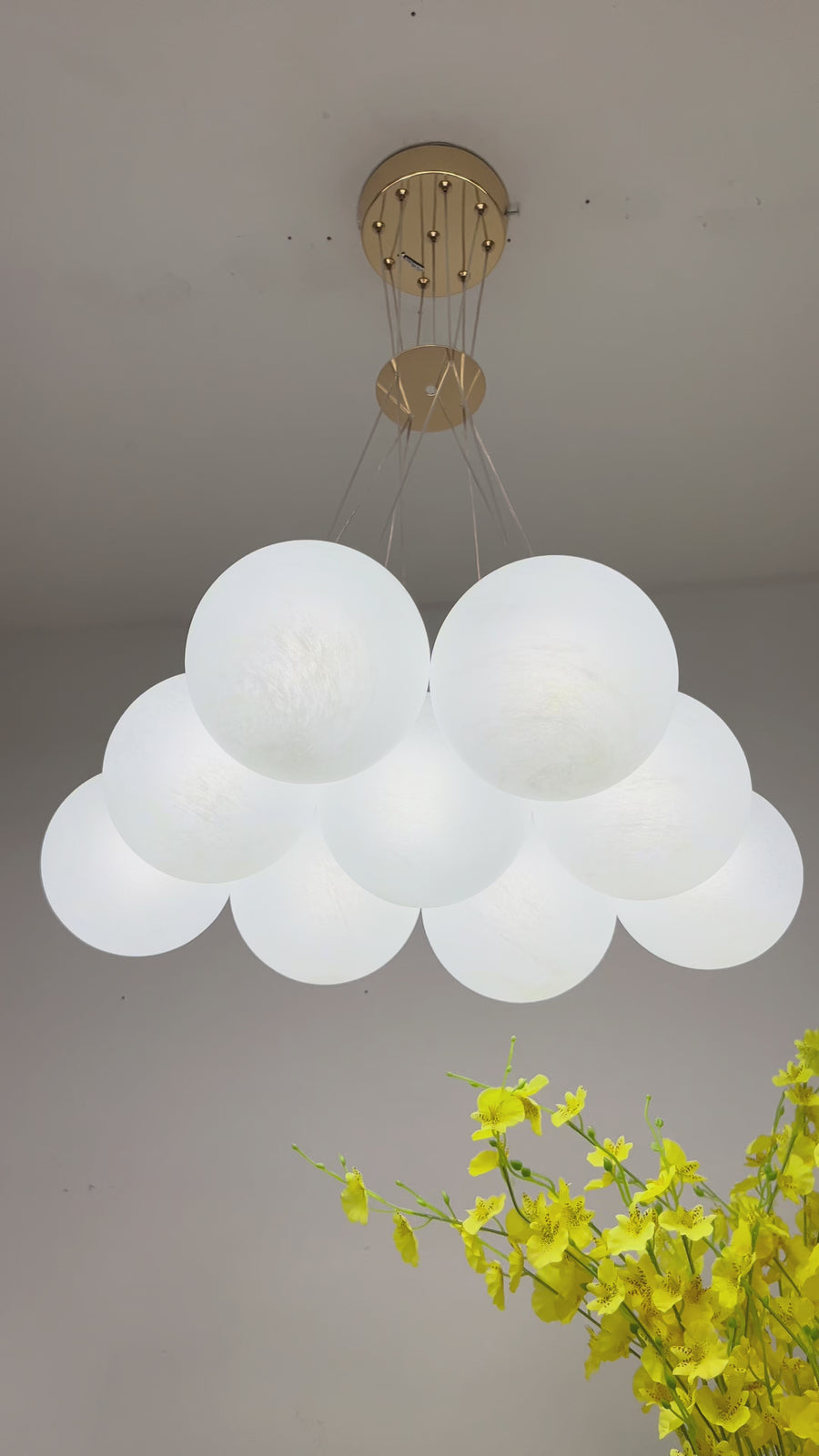 Żyrandol wiszący LOFT BAGLIORE Ricardo, 7x G9, złoty, regulowana wysokość