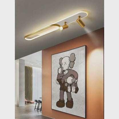 Żyrandol LED FISSO Camilla z regulowanym reflektorkiem, 69 W, zimne/ciepłe/neutralne światło, błyszczące złoto