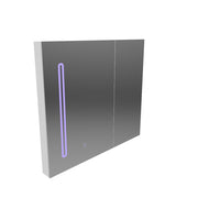 Lustro LED z szafką PLANO 80x70 cm, biały, czujnik dotyku i schowek