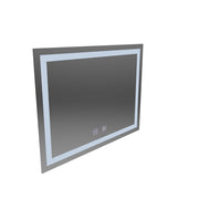 Prostokątne lusterko LED, 80x60 cm, Luminous Touch, system demontażowy, słabo