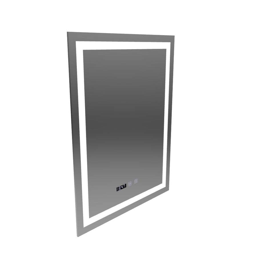 Lustro Gustav Touch LED z systemem przeciwmgielnym, zegarem i temperaturą 60x80 cm
