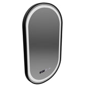 Lustro LED Helmut Sensor System odmgławiania, zegar i temperatura 50x90 cm Czarna ramka Szczotkowane Marcello Funghi