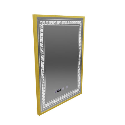 Lustro Bruno Touch LED z systemem przeciwmgielnym, zegarem i temperaturą 60x80 cm Rama szczotkowana srebrna