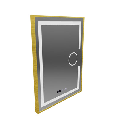 Prostokątne lusterko LED, 60x80 cm, Eclat Motionglow Marcello, System Defrition, zegar i termometr, kosmetyki