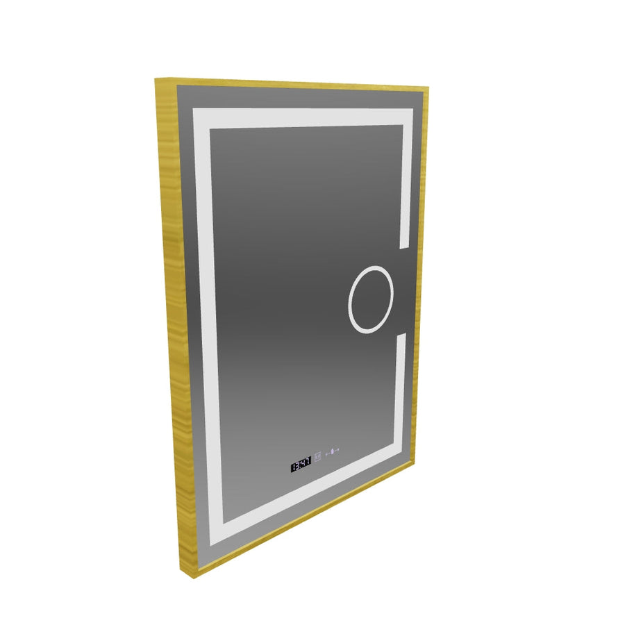 Prostokątne lusterko LED, 60x80 cm, Eclat Motionglow Marcello, System Defrition, zegar i termometr, kosmetyki