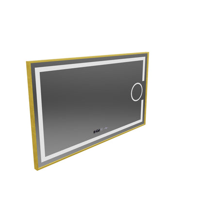 Lustro LED prostokątne 50x70cm Eclat MotionGlow Marcello System przeciwmgielny Zegar i termometr Ściemnialna lupa kosmetyczna