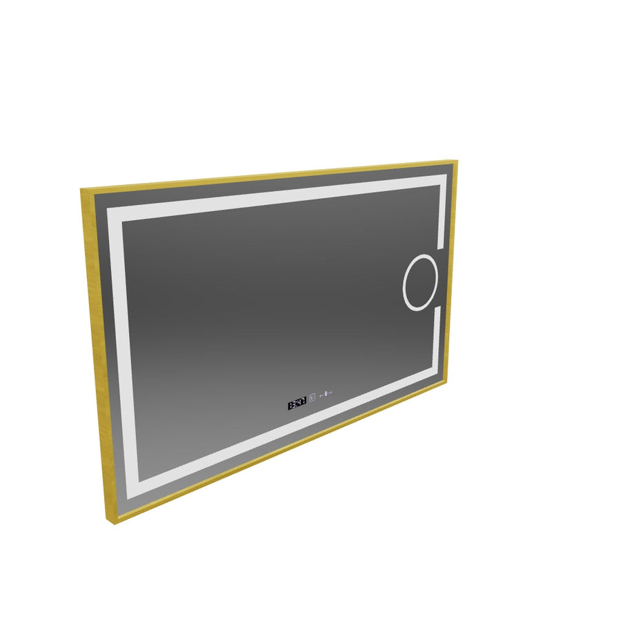 Lustro LED prostokątne 50x70cm Eclat MotionGlow Marcello System przeciwmgielny Zegar i termometr Ściemnialna lupa kosmetyczna