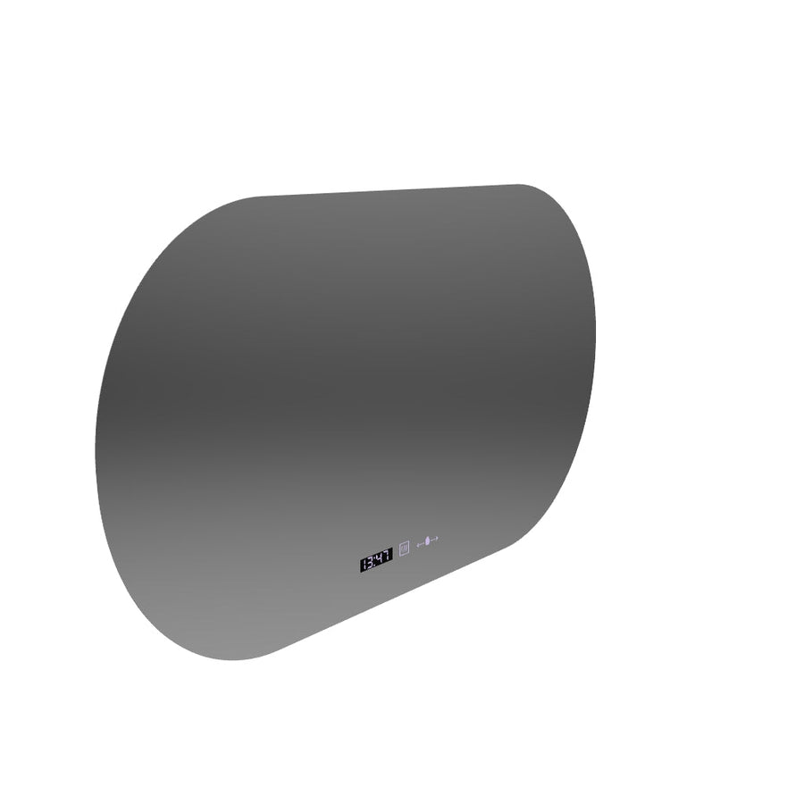 Owalne lusterko diody LED, 80x50 cm, Motionglow Marcello czujnik, system wyłączający, zegar