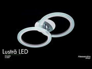 Żyrandol LED z pilotem BETTY, 28 W, 2 okręgi, zimne/ciepłe/neutralne światło, ściemnialny, biały 