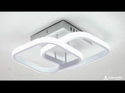 Żyrandol LED VERTEX Matrix Zachodzące na siebie romby, metalowe ramki, 11 W, 2 romby, światło zimne/ciepłe/neutralne, biały