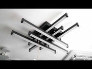 Żyrandol LED z pilotem LINEX, 63W, 6 elementów, liniowy, światło zimne/ciepłe/neutralne, możliwość przyciemniania, czarny