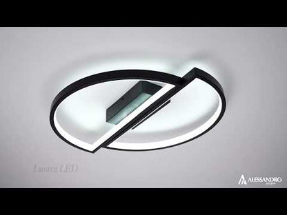 Żyrandol LED z pilotem VECTOR ARCUS 35W, 2-elementowy, światło zimne/ciepłe/neutralne, ściemnialny, czarny