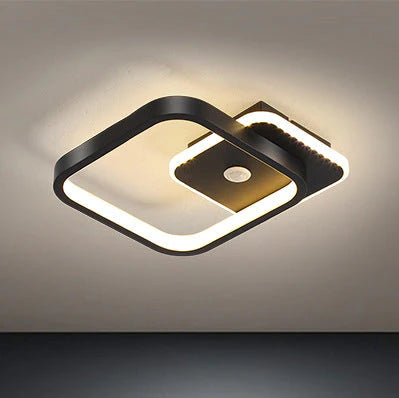 Żyrandol LED z czujnikiem ruchu PS510BK, 16W, światło zimne/ciepłe/neutralne 3000K/4000K/6000K, metal i akryl