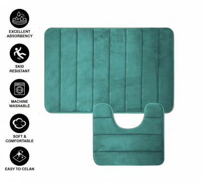 Zestaw 3 mat do kąpieli, 50x40 cm, niebieski, antypoślizgowy