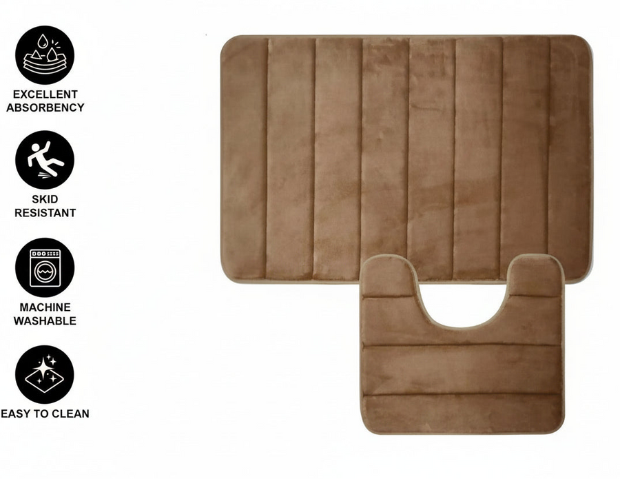 Zestaw 3 mat do kąpieli, 50x40 cm, niebieski, antypoślizgowy