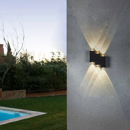 Kinkiet LED do użytku zewnętrznego i wewnętrznego, 4 źródła x 1W, IP65, ABS, Czarny, 3000K