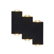 Kinkiet LED do użytku zewnętrznego i wewnętrznego, 4 źródła x 1W, IP65, ABS, Czarny, 3000K