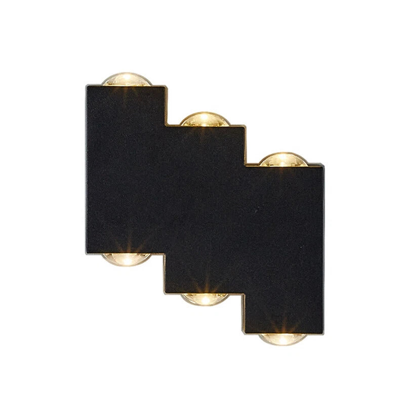 Kinkiet LED do użytku zewnętrznego i wewnętrznego, 4 źródła x 1W, IP65, ABS, Czarny, 3000K