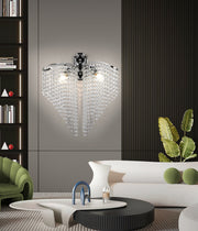 Lampa kryształowa Sapphire 2x E27 Błyszczący chrom, sznury kryształów