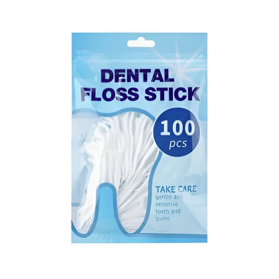 Zestaw 100 wykałaczek z nicią dentystyczną