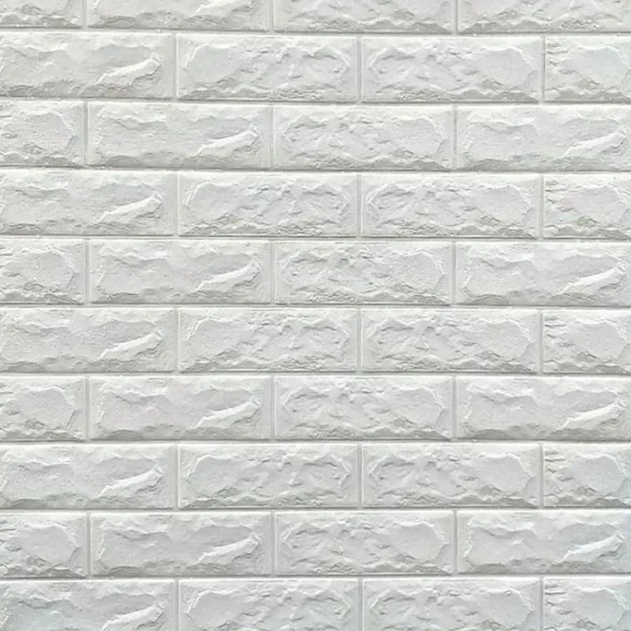 Zestaw 10x3D samoprzylepnych tapet Białe Cegły z miękkiej pianki, 70cm x 77cm x 2 mm