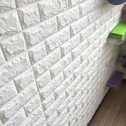 Zestaw 10x3D samoprzylepnych tapet Białe Cegły z miękkiej pianki, 70cm x 77cm x 2 mm