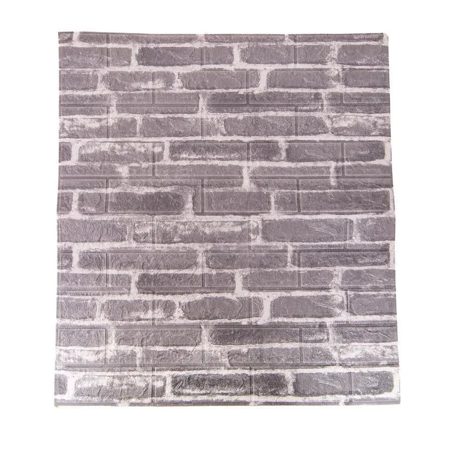 Zestaw 10x3D samoprzylepnych tapet w kształcie cegieł Szara miękka pianka, 77cm x 70cm x 6mm