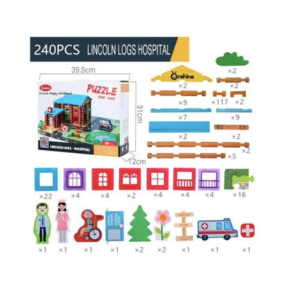 Puzzle Szpital Górski, 240 elementów, wielokolorowe, drewno
