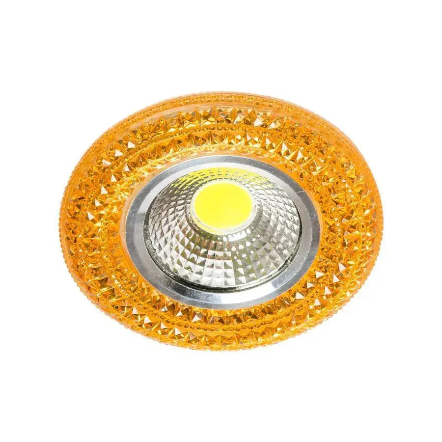 Wpuszczany reflektor LED, 3W, szkło, złoty 
