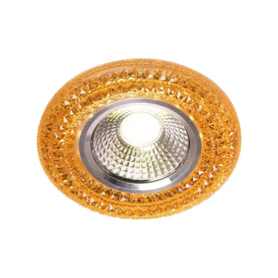 Wpuszczany reflektor LED, 3W, szkło, złoty 