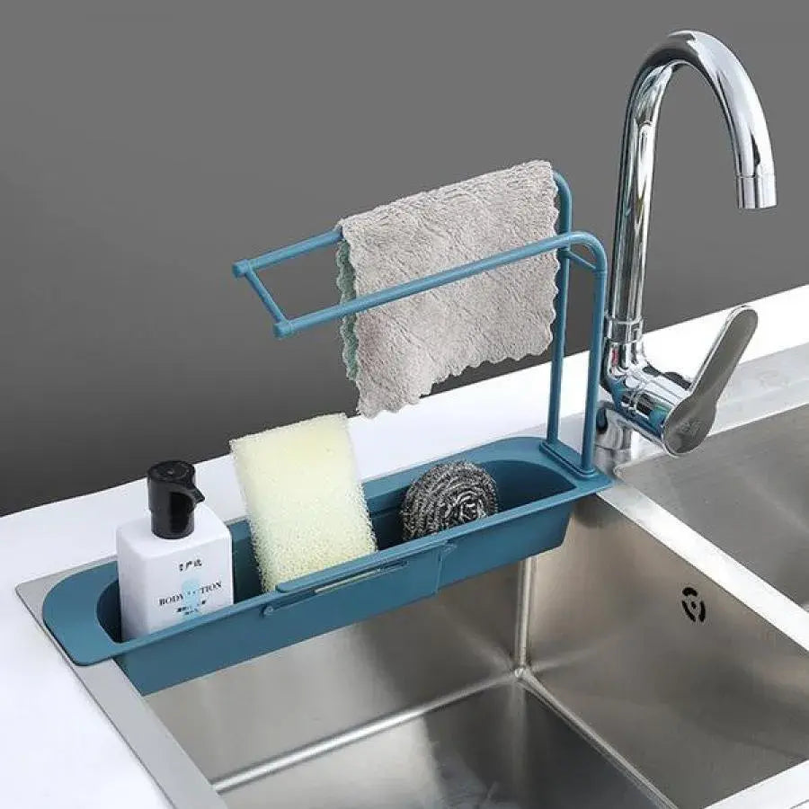 Teleskopowy wspornik zlewu, 50 cm, plastikowy, biały/zielony/różowy/szary
