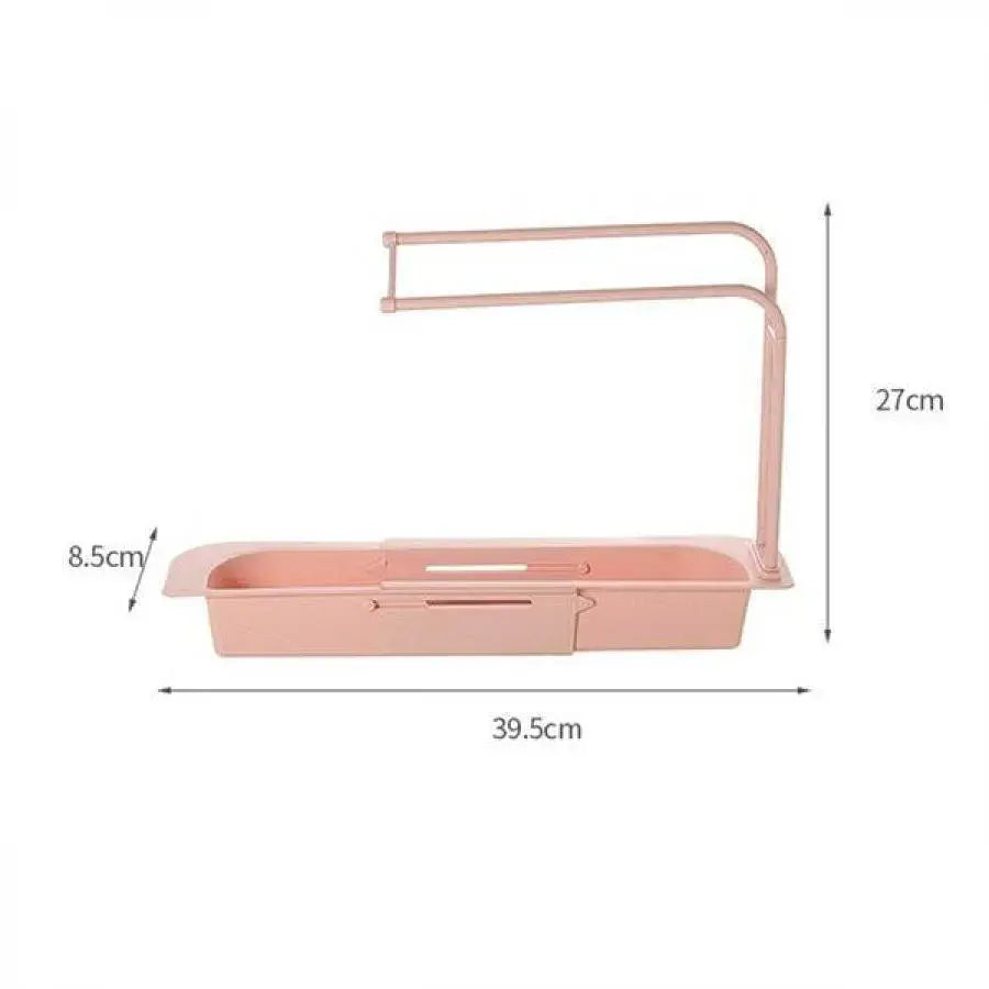 Teleskopowy wspornik zlewu, 50 cm, plastikowy, biały/zielony/różowy/szary