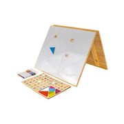 Montessori Wielofunkcyjna Edukacyjna Tablica Magnetyczna z Zamkami, 8 Markerów, Drewno i Plastik