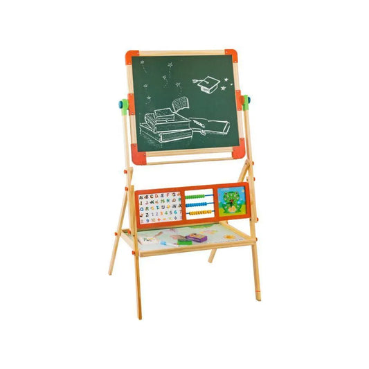 Wielofunkcyjna edukacyjna magnetyczna tablica szkolna, 12 kolorowych kred, drewno i plastik