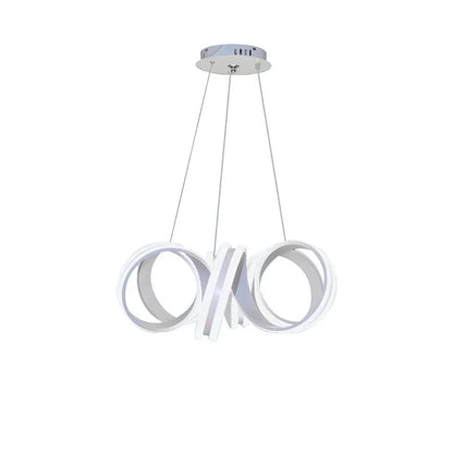 Żyrandol wiszący LED INFINITY TWIST 180 W z pilotem, falisty, zimne/ciepłe/neutralne światło, ściemnialny, biały, regulowana wysokość