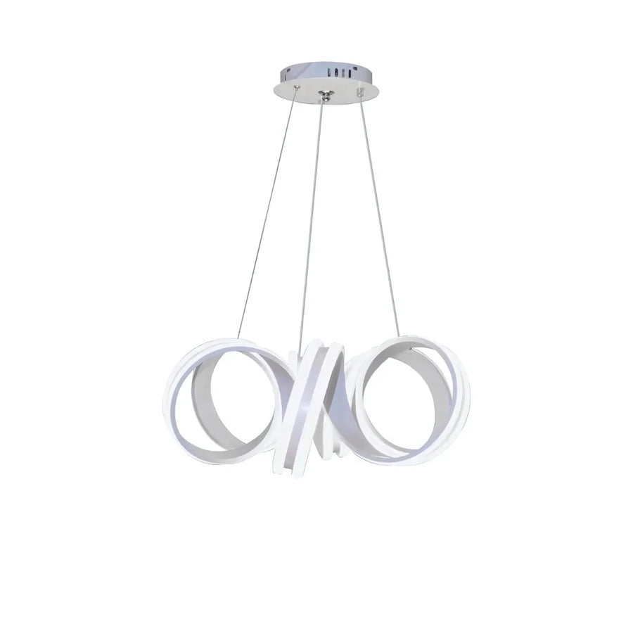 Żyrandol wiszący LED INFINITY TWIST 180 W z pilotem, falisty, zimne/ciepłe/neutralne światło, ściemnialny, biały, regulowana wysokość