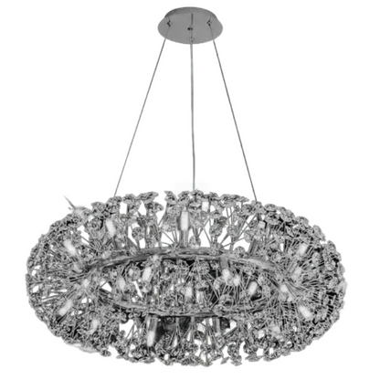 Żyrandol kryształowy SEGOVIA Magno 5x E14, średnica 60 cm, lśniące srebro, regulowana wysokość