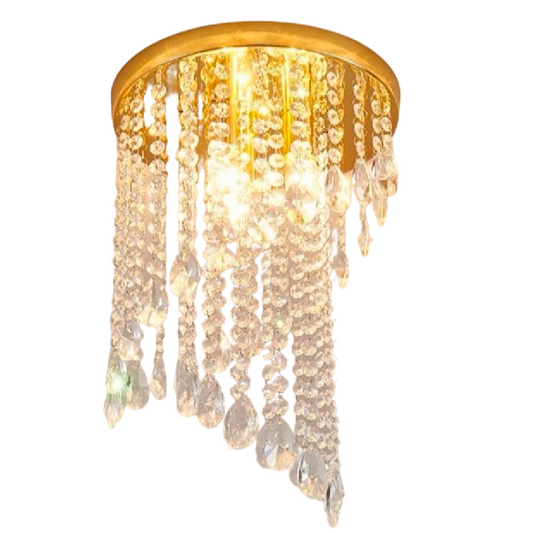 LINDERHOF Petito Crystal Chandelier, średnica 25 cm, 2*E14, błyszczące złoto