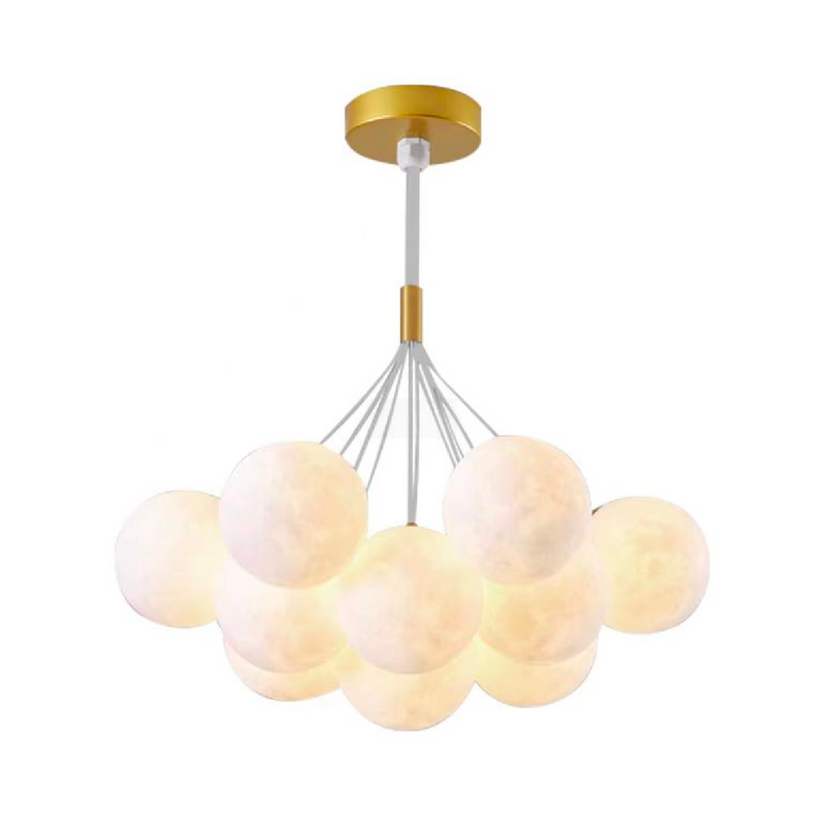 LOFT BAGLIORE Arsenio żyrandol wiszący, 7x G9, złoty, regulowana wysokość
