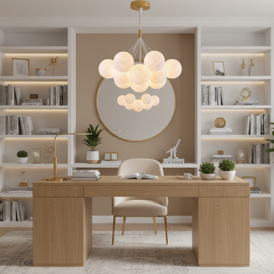 Żyrandol MODERN, wahadłowy, LOFT Bagliore, kula, 7xG9, regulowana wysokość, złoty