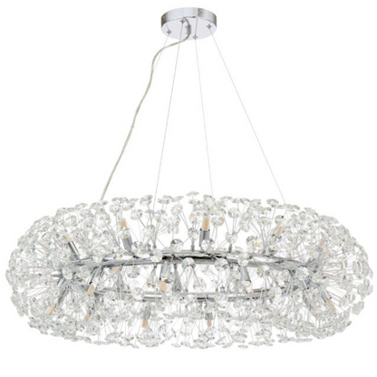 MINUET Żyrandol kryształowy 12x G9, średnica 60cm, błyszczący chrom, regulowana wysokość