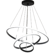 Lustra LED suspendata RICCI 45W, 3 Cercuri, lumina Rece/Calda/Neutra, Negru, Inaltime Reglabila