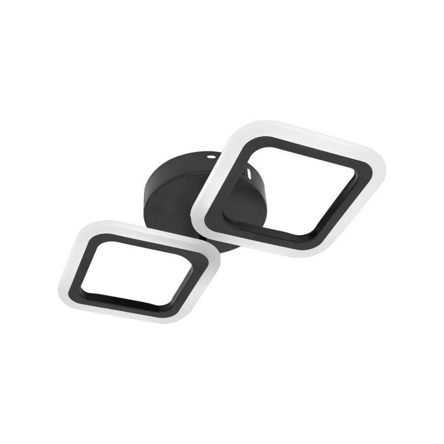 Żyrandol LED PULSARIS 22W, 2 kwadraty, zimne/ciepłe/neutralne światło, czarny
