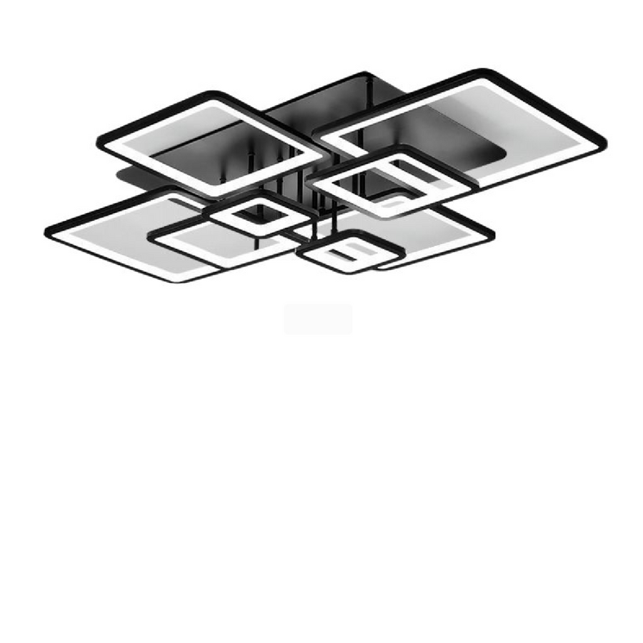 LED pożądania z pilotem, Ella, 8 kwadratów, 210 W, zimno/gorące/neutralne światło, niestabilne, czarne