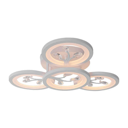 Żyrandol LED z pilotem i kryształem DAISY 49W, 4 elementy, światło zimne/ciepłe/neutralne, ściemnialny, biały 