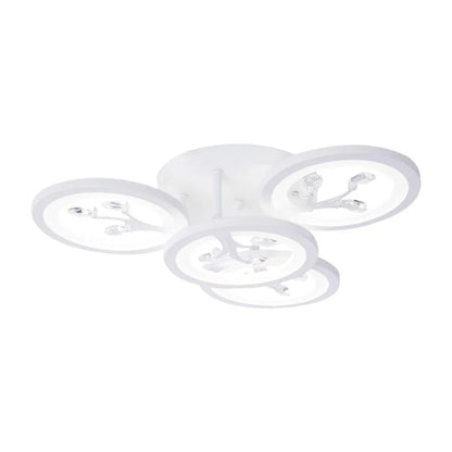 Żyrandol LED z pilotem i kryształem DAISY 49W, 4 elementy, światło zimne/ciepłe/neutralne, ściemnialny, biały 