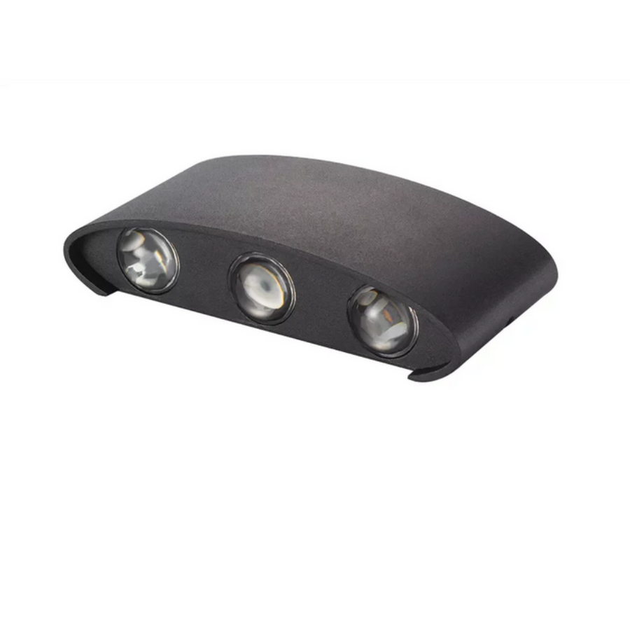 Kinkiet zewnętrzny LED Ellis, 6 W, 6 źródeł światła, ciepłe światło, czarny