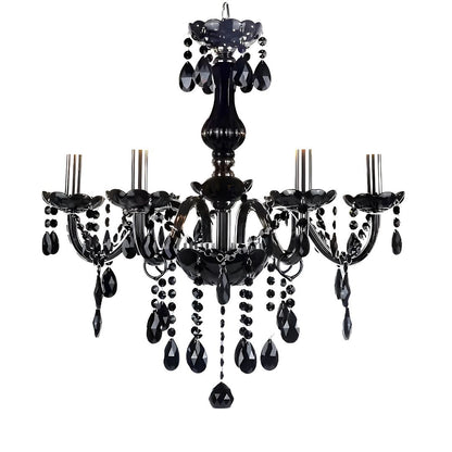Żyrandol kryształowy ALNWICK Eleganza, 5xE14, średnica 48 cm, czarny, regulowana wysokość