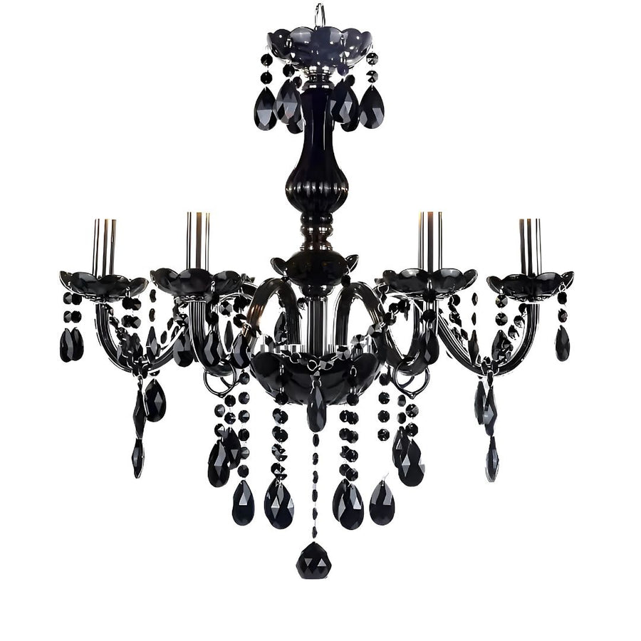 Żyrandol kryształowy ALNWICK Eleganza, 5xE14, średnica 48 cm, czarny, regulowana wysokość